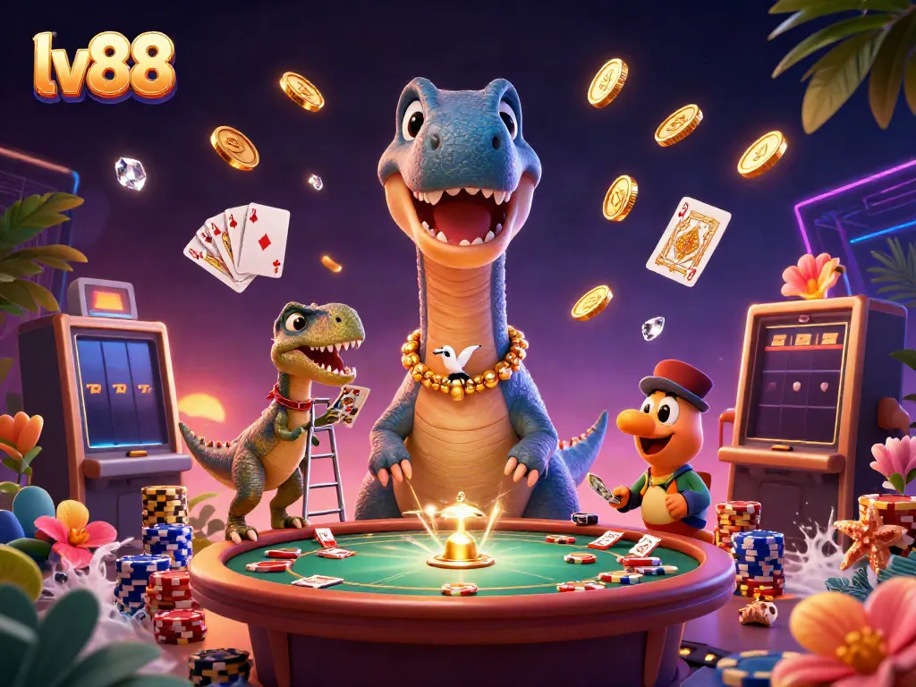 lv88 offers dynamic online gaming with thrilling casino experiences, featuring lavish characters and vibrant gameplay elements.